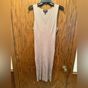 Ribbed V-Neck Midi Dress